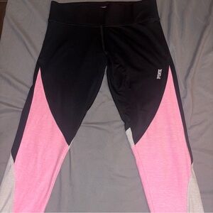 Victoria's Secret Pink and Black Yoga Leggings Size Medium